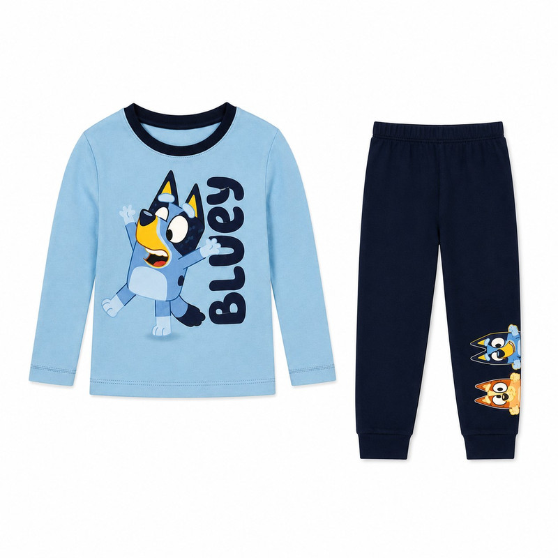 ست تی‌شرت آستین بلند و شلوار راحتی پسرانه بلویی مدل BL-613