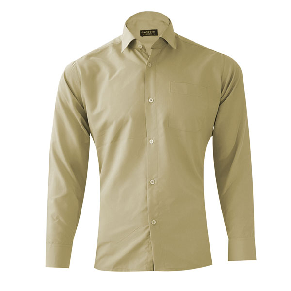 پیراهن مردانه مدل Classic019 رنگ خاکی