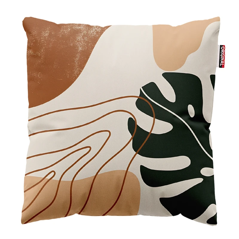 کوسن پاد آفرین مدل بوهو طرح برگ کد PK303261 سایز 30*30 سانتی متر