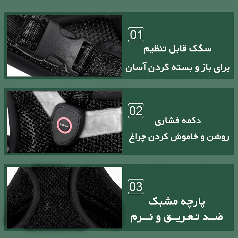 قلاده طرح چراغدار مدل FH01 BK