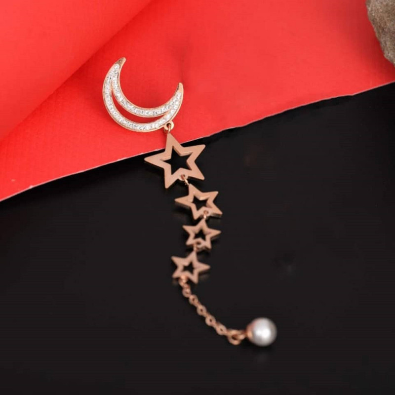 گوشواره زنانه ماصرم مدل ماه و ستاره کد ER2035