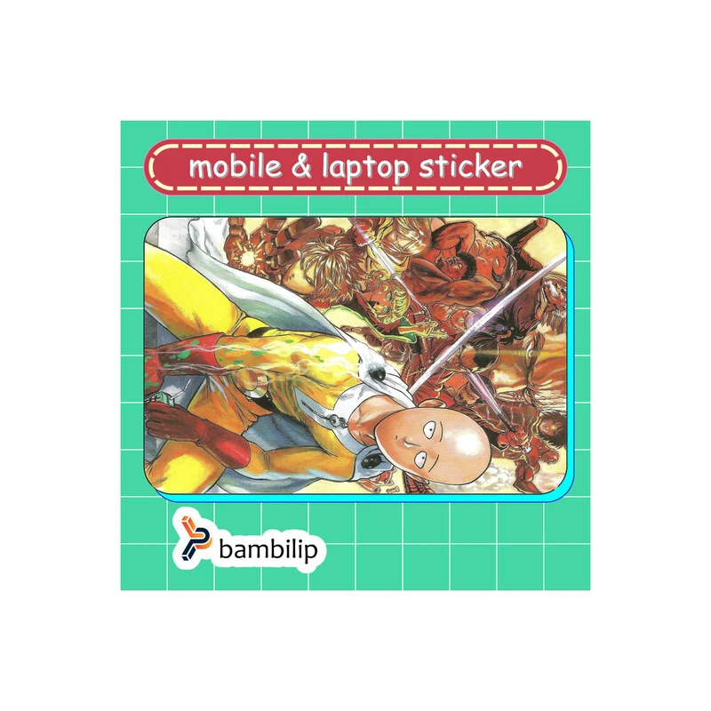 استیکر بامبیلیپ مدل کارت عابر طرح انیمه مرد تک مشتی کد 0001274