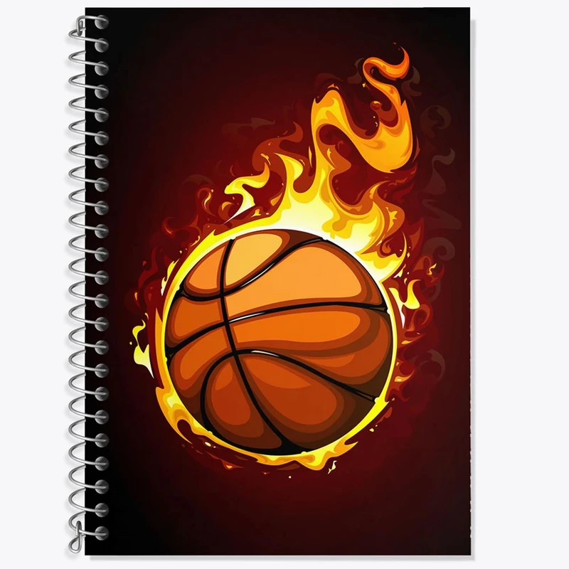 دفتر زبان 50 برگ خندالو مدل سه خط طرح بسکتبال Basketball کد 26463