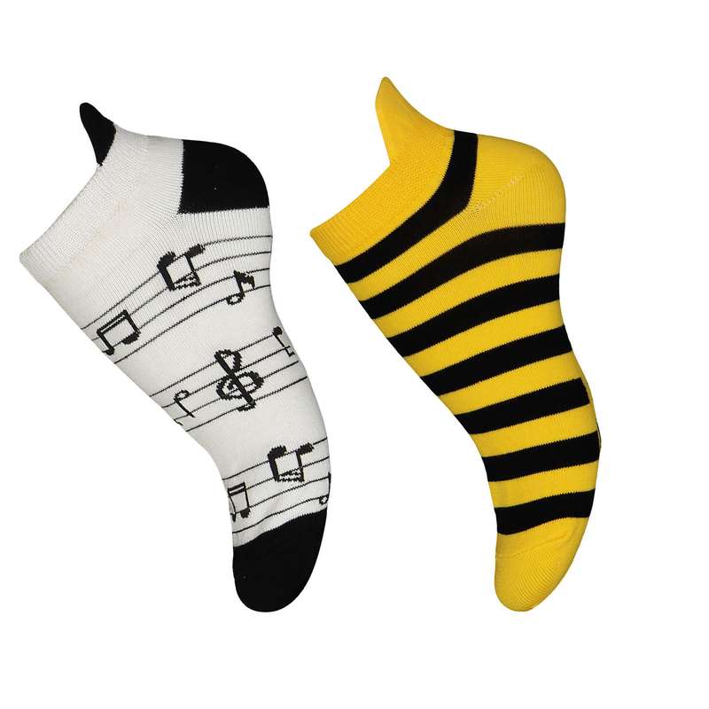 جوراب پاتریس مدل زنبوری و نت موسیقی بسته 2 عددی