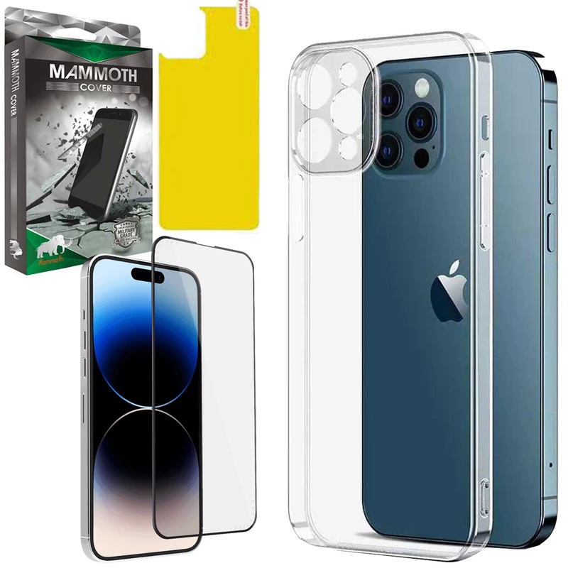 کاور ماموت مدل MMT-PC-AAA مناسب برای گوشی موبایل اپل Iphone 14 Pro Max به همراه محافظ صفحه نمایش و محافظ پشت گوشی 