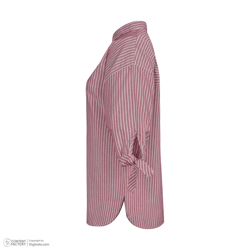 تونیک آستین سه ربع زنانه پاتن جامه مدل 113731030126690 راه راه رنگ زرشکی