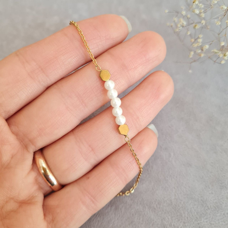 پابند زنانه مدل مرواریدی توپی پابند زنانه مدل مرواریدی توپی