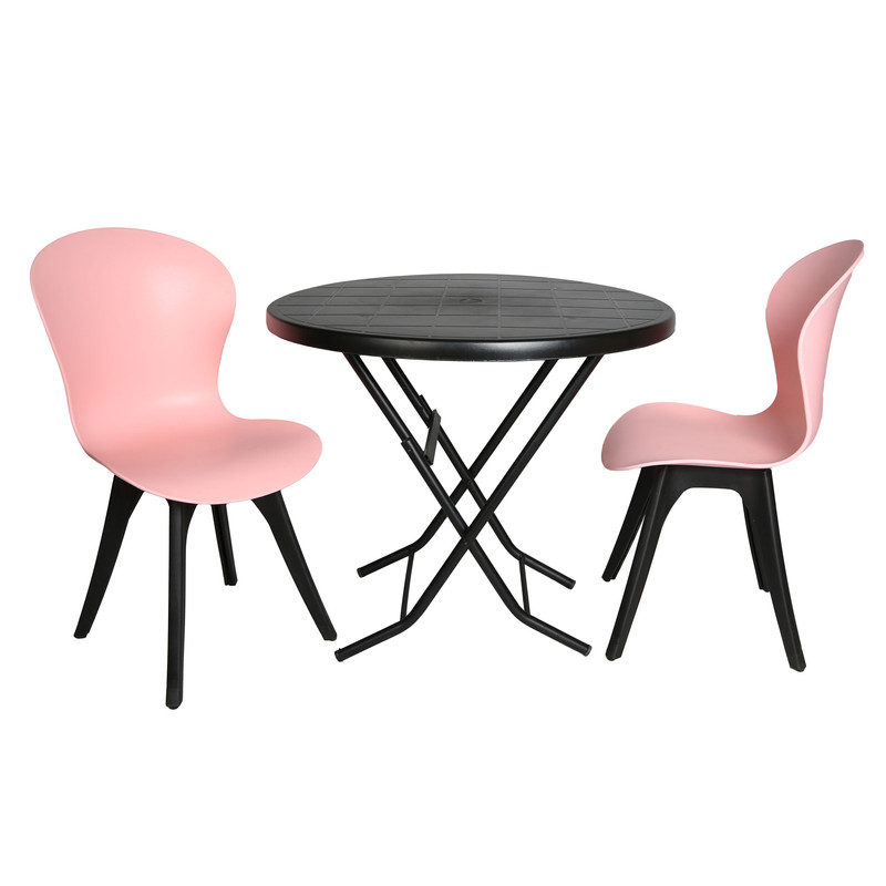 میز و صندلی ناهارخوری دو نفره مدل ماهلین فایبرگلاس پایه پلاستیکی TGM