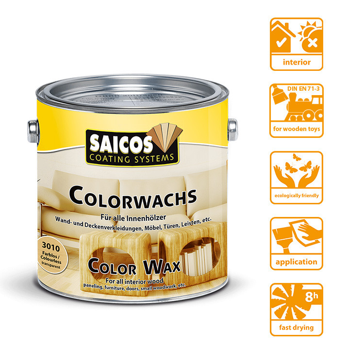 رنگ چوب فضای داخلی سایکوز مدل ColorWax Ebony 3090 حجم 125 میلی لیتر