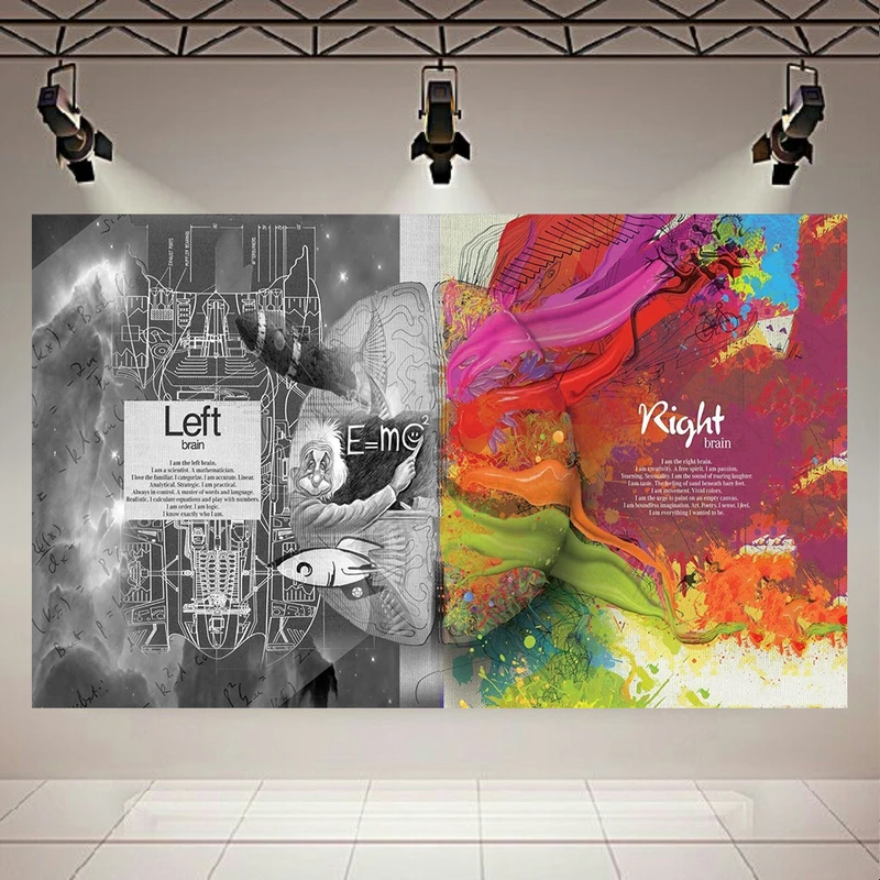 تابلو شاسی طرح آناتومی مغز مدل نیمکره راست و نیم کره چپ کد AR661