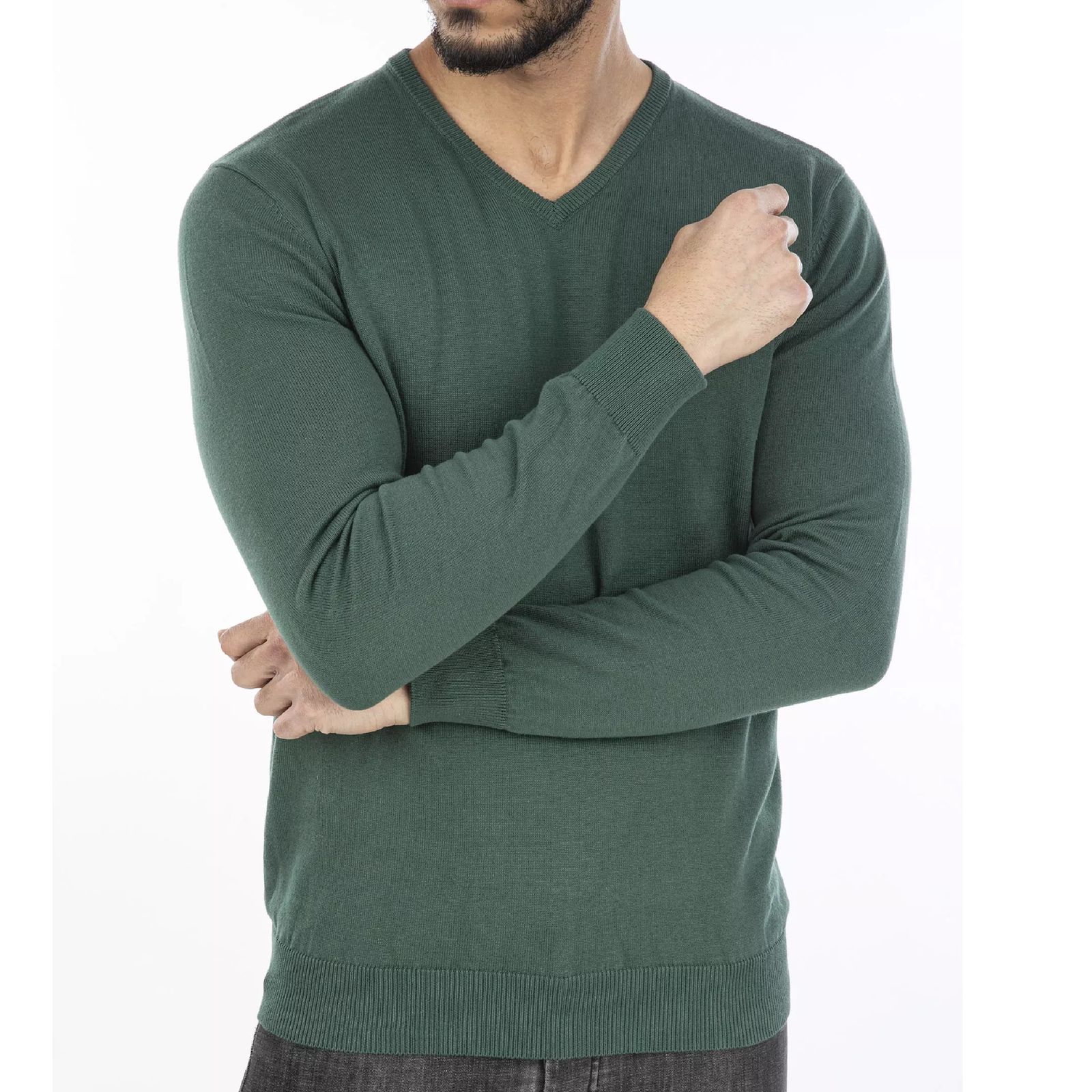 پلیور مردانه جوتی جینز مدل یقه هفت کد 1221128 رنگ سبز -  - 5