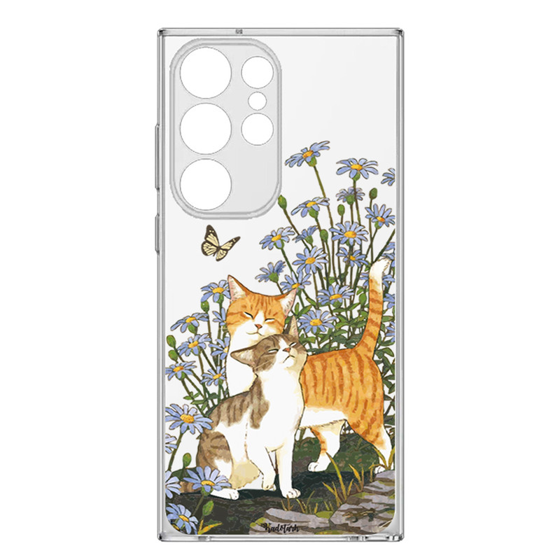 کاور طرح گربه و پروانه مناسب برای گوشی موبایل سامسونگ Galaxy S24 Ultra