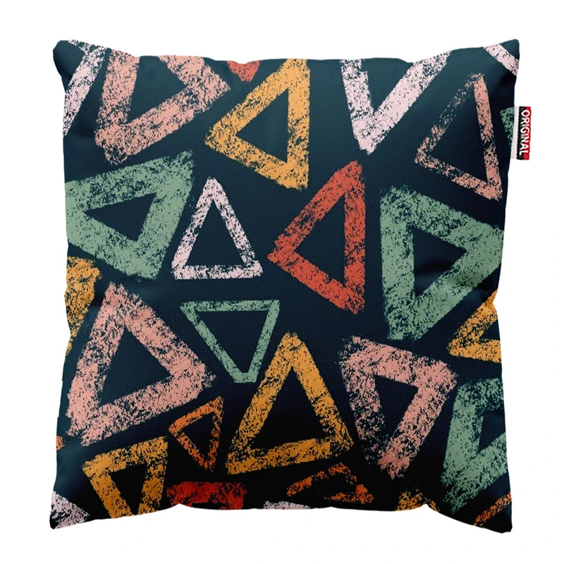 کوسن پاد آفرین طرح مثلث های رنگی کد 1262 سایز 30*30 سانتی متر