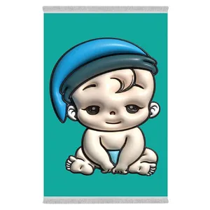 فرش پارچه‌ای دفه مدل فرشینه طرح فانتزی کد 8032