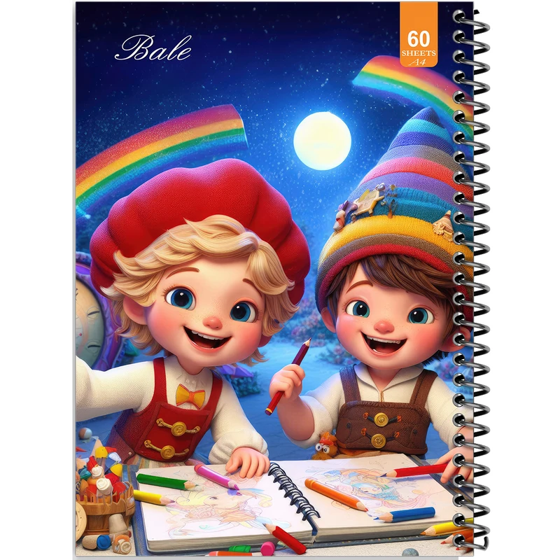 دفتر نقاشی 60 برگ انتشارات بله طرح فانتزی نقاش کوچولوها کد A4-O303
