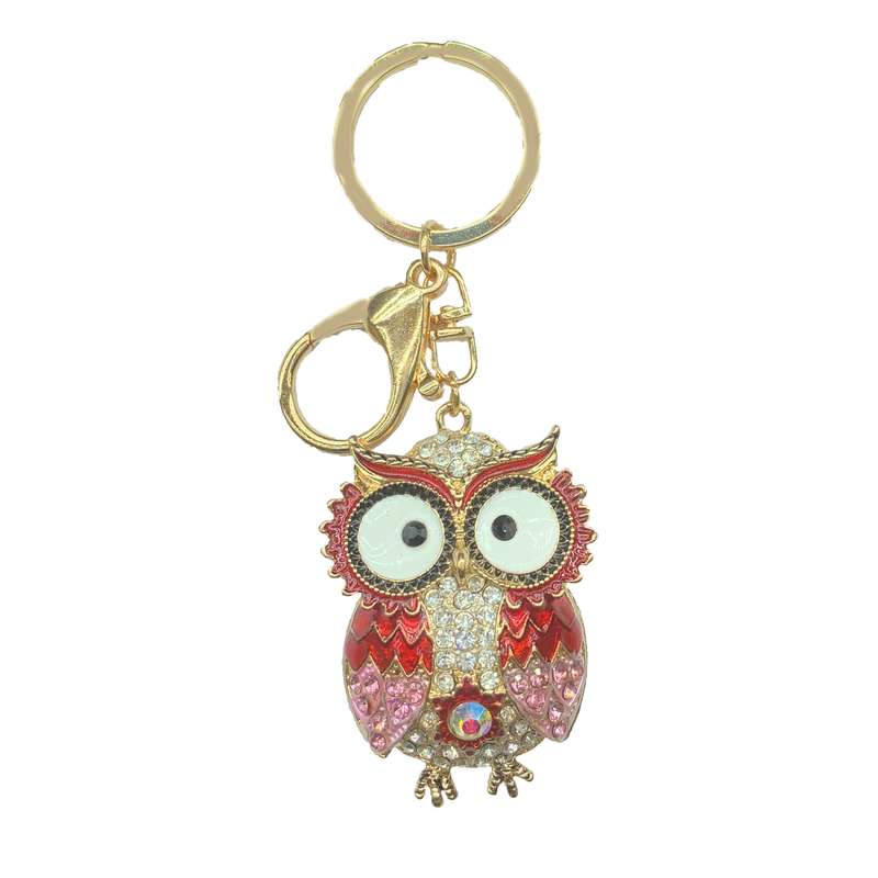 جاکلیدی زنانه مدل جغد نگین دار لاکچری