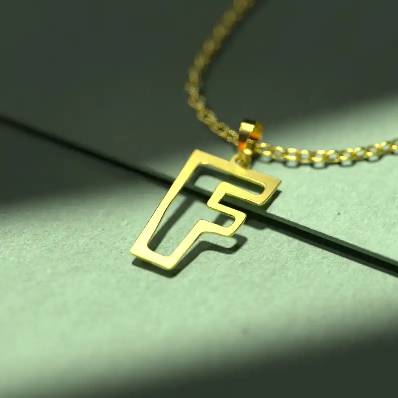 گردنبند طلا 18 عیار زنانه مدوپد مدل حرف F کد H3-1-1086