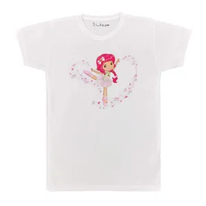 تی شرت بچگانه پرمانه طرح دختر توت فرنگی کد pmt.5144