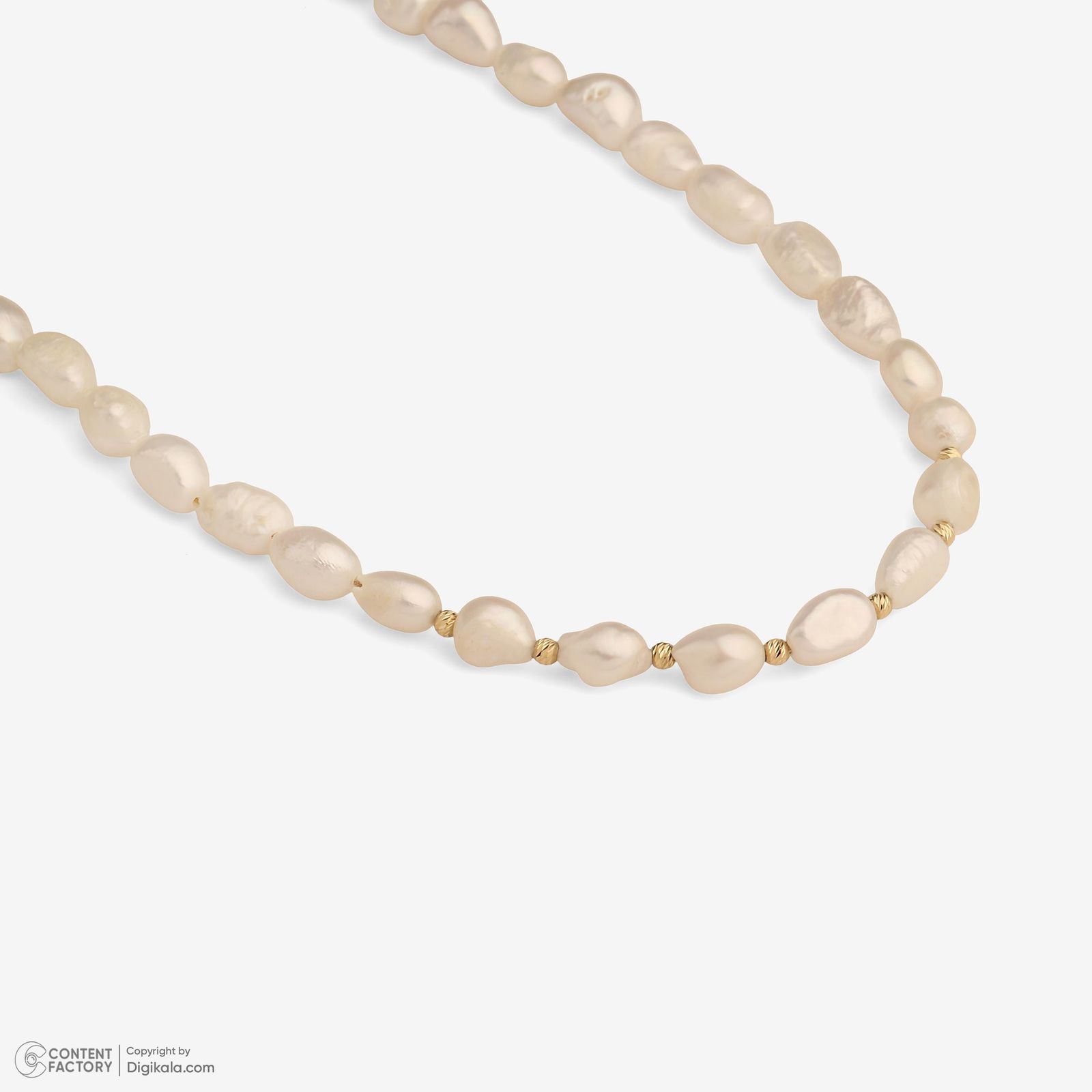 گردنبند طلا 18 عیار زنانه با زنجیر مروارید وی گالری مدل گوی البرنادو و باروک کد NC4119 -  - 10