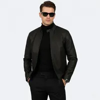 کت چرم مردانه مدل یقه دیپلمات