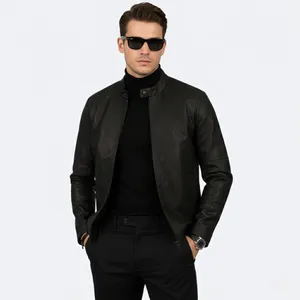 کت چرم مردانه مدل یقه دیپلمات