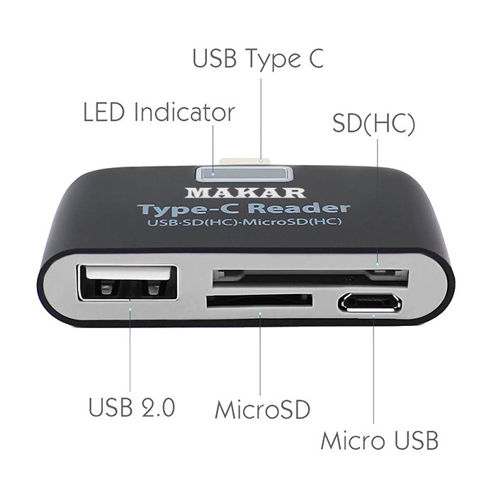 کارت‌خوان همه کاره ماکار مدل 6in1-USB3.1