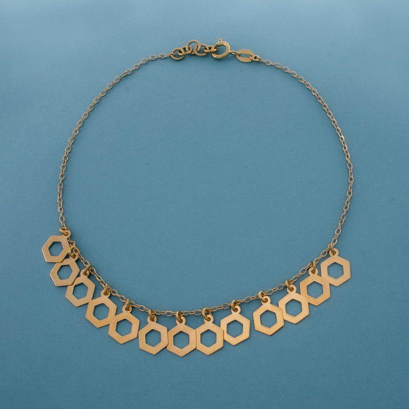 پابند طلا 18 عیار زنانه سهی طرح شش ضلعی مدل SA02 پابند طلا 18 عیار زنانه سهی طرح شش ضلعی مدل SA02