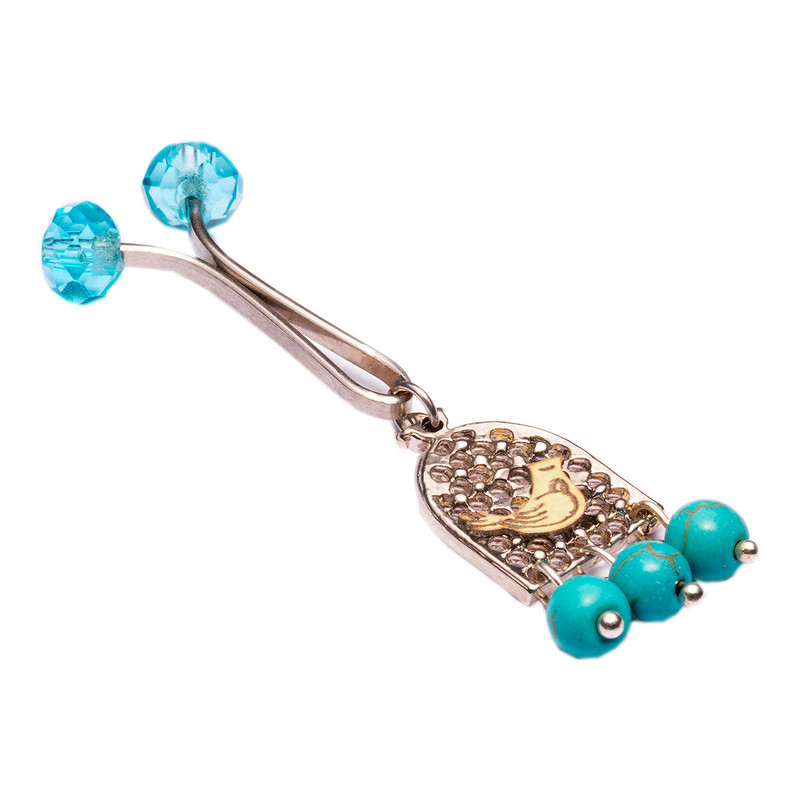 گیره روسری دینا طرح مرغ آمین کد B002