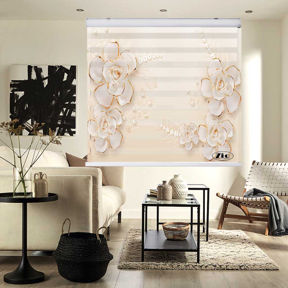 پرده زبرا زیو کد 3D1321 سایز 150x150 سانتی متر