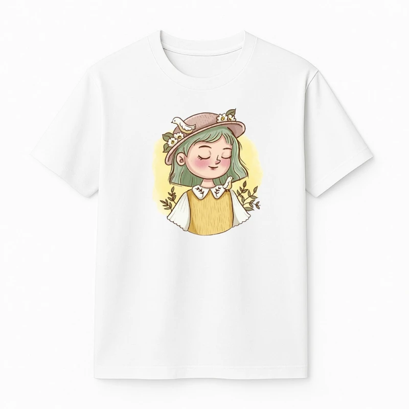 تی‌شرت آستین کوتاه دخترانه مدل دختر ناز 