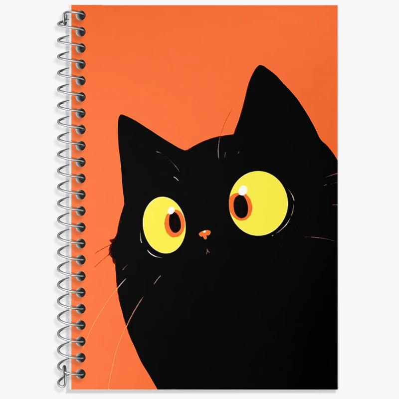 دفتر زبان 50 برگ خندالو مدل سه خط طرح گربه (Cat) کد F1746
