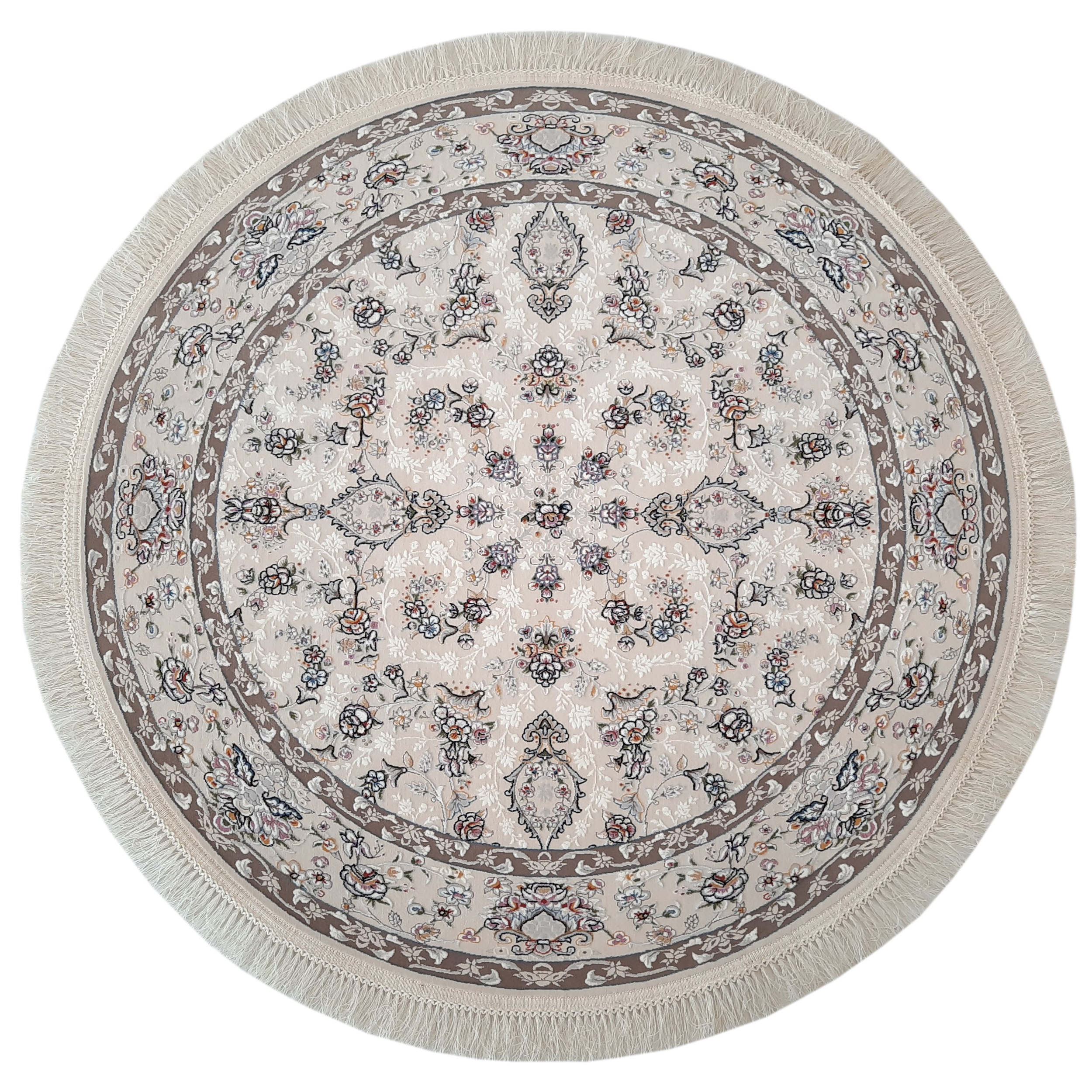 فرش ماشینی فرش مارکت تریتا مدل گرد افشان کد fm700 24 زمینه کرم