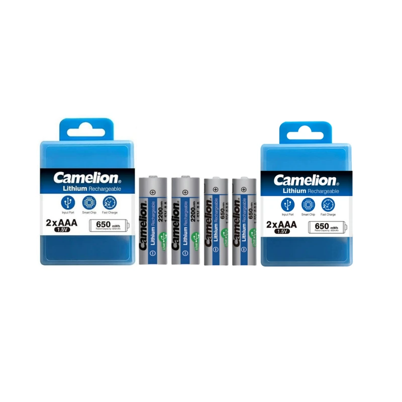 باتری نیم قلمی قابل شارژ کملیون مدل USB-TYPE C LI-ION بسته ۴ عددی