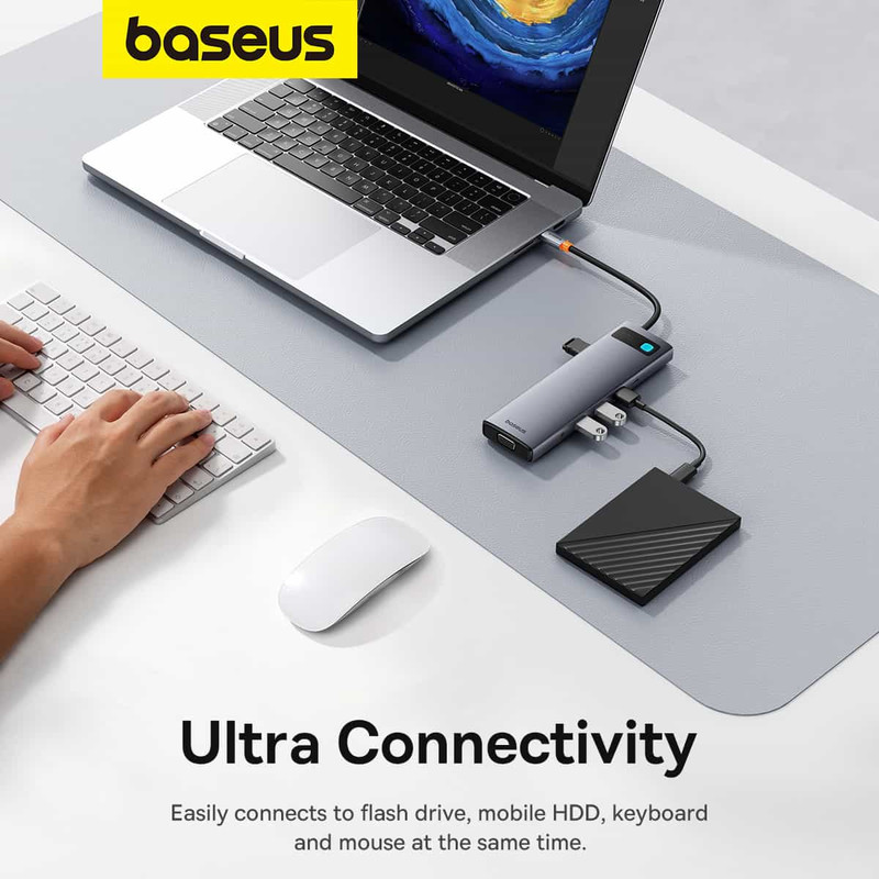 هاب 11 پورت USB-C بیسوس مدل Clarity 4K@60HZ