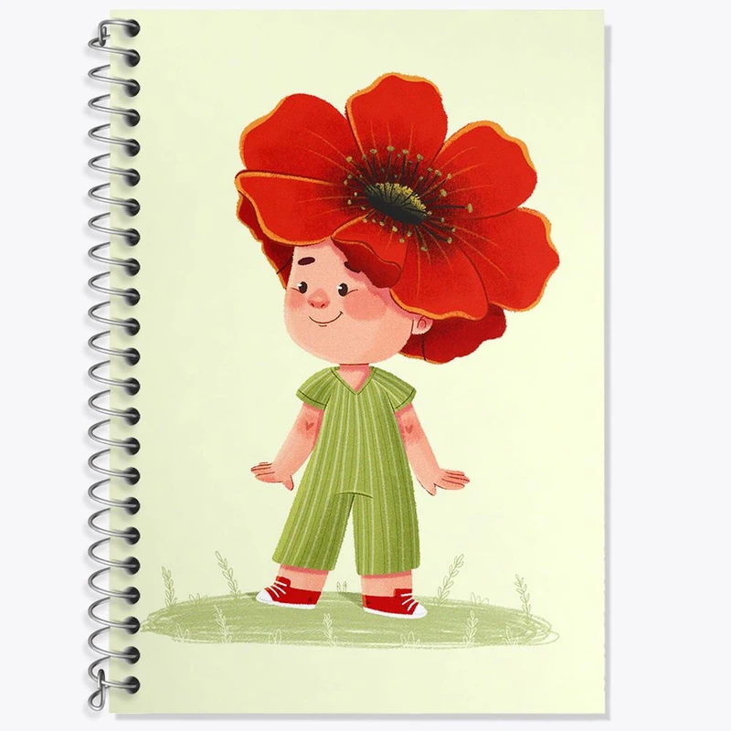 دفتر زبان 50 برگ خندالو مدل دو خط طرح دخترانه فانتزی کد 25729