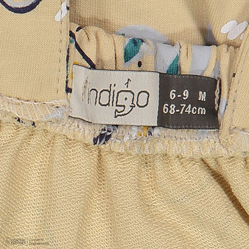 ست تیشرت و سرهمی نوزادی پسرانه ایندیگو مدل 421165 رنگ کرم
