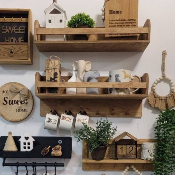 شلف دیواری مدل چوبی کد ply01