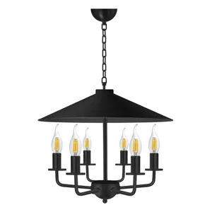 لوستر 6 شعله مدل چتری شمعی 