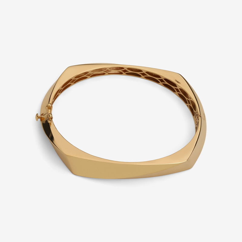 دستبند النگویی طلا کم اجرت 18 عیار زنانه نیکان گلد مدل اپل NK2026