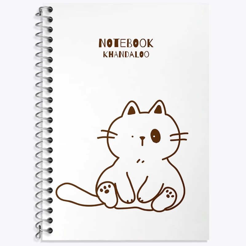 دفتر زبان 50 برگ خندالو مدل سه خط طرح گربه (Cat) کد N868