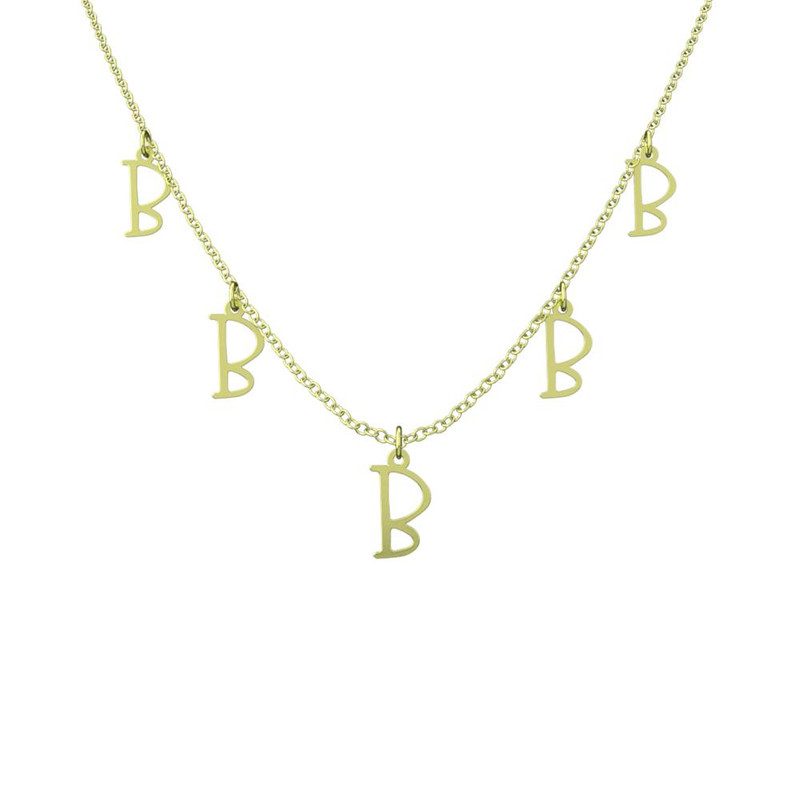 گردنبند طلا 18 عیار زنانه مدوپد مدل حرف B کد RNA16966