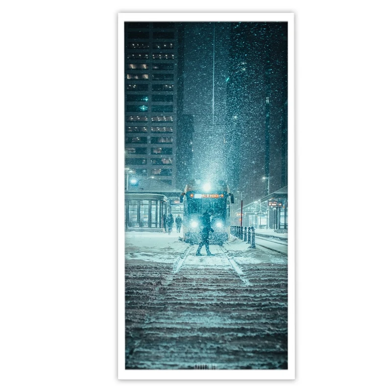 تابلو بکلیت طرح منظره ی شهر و زمستان مدل W-S3194