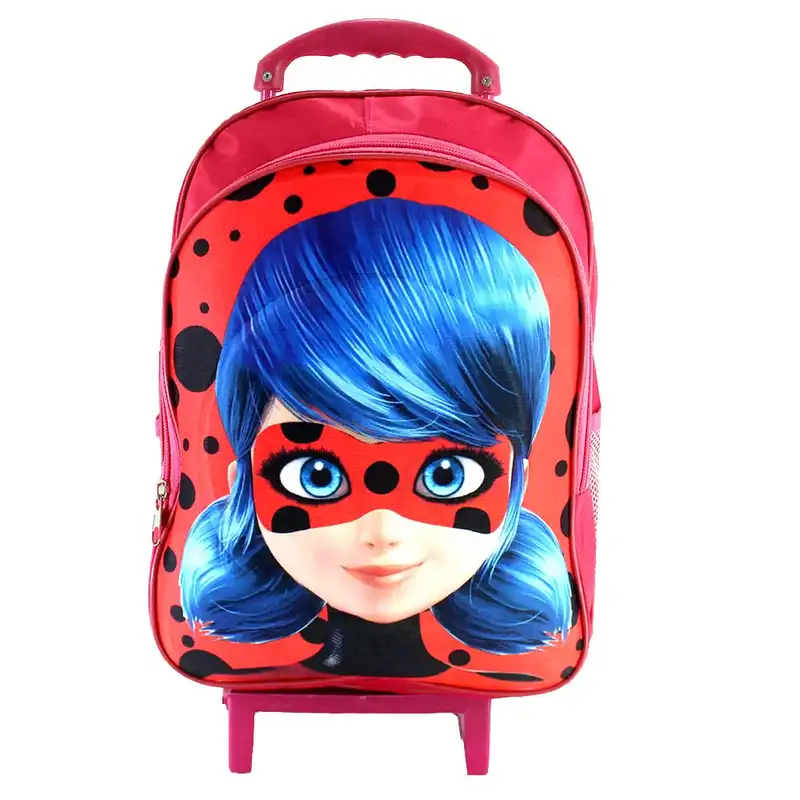 کوله پشتی چرخ دار مدل دختر کفشدوزکی کد mos3-12