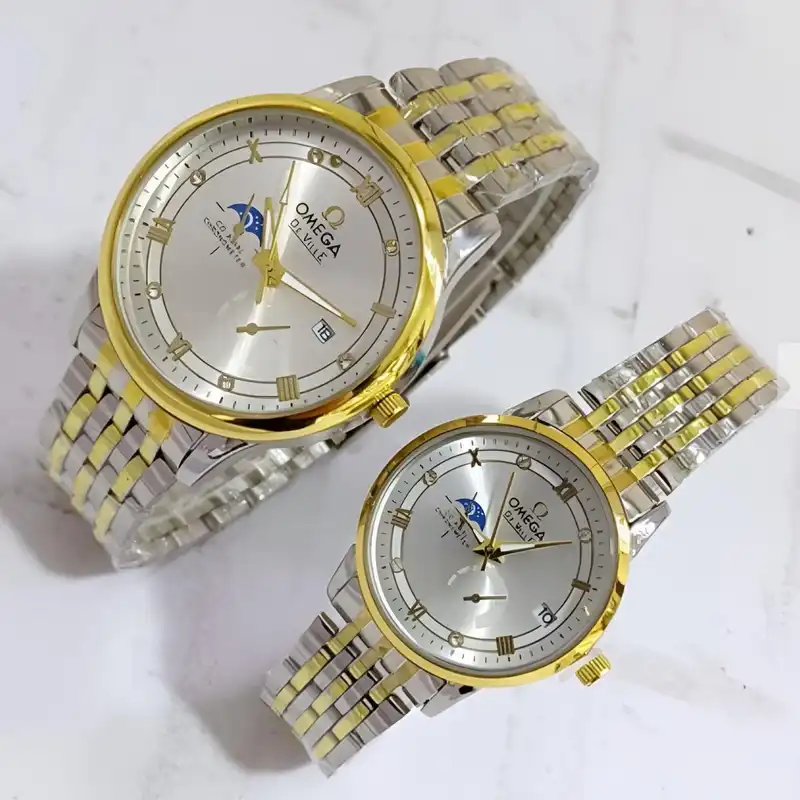 ست ساعت مچی عقربه ای زنانه و مردانه مدل تقویم دار01