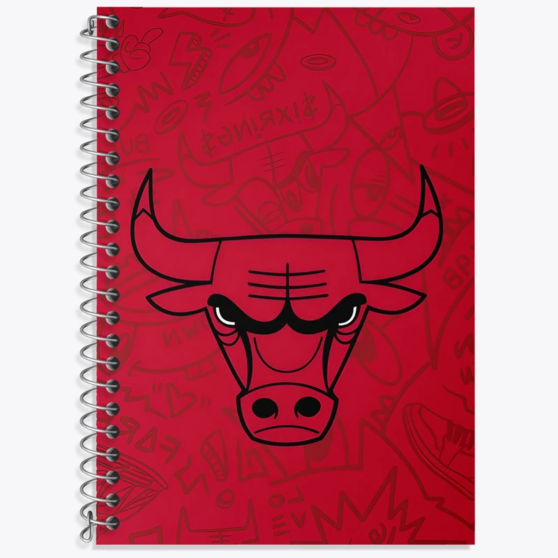 دفتر زبان 50 برگ خندالو مدل دو خط طرح Chicago Bulls کد N4485