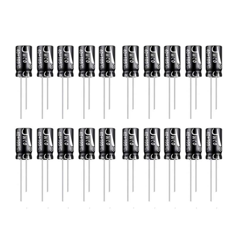 خازن الکترولیت 10 میکرو فاراد 50 ولت جی دبلیو کو کد Silvana-C04 بسته 20 عددی