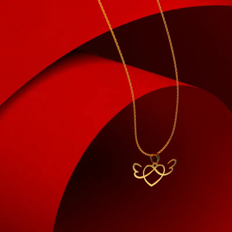 گردنبند طلا 18 عیار زنانه مدوپد مدل  طرح قلب کد E1272