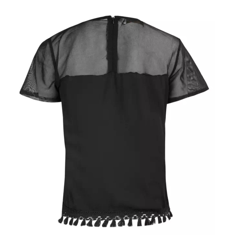 بلوز آستین کوتاه زنانه مدل آویزدار