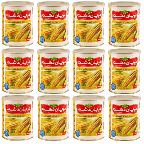 کنسرو ذرت شیرین دریان دشت - 400 گرم بسته 12 عددی