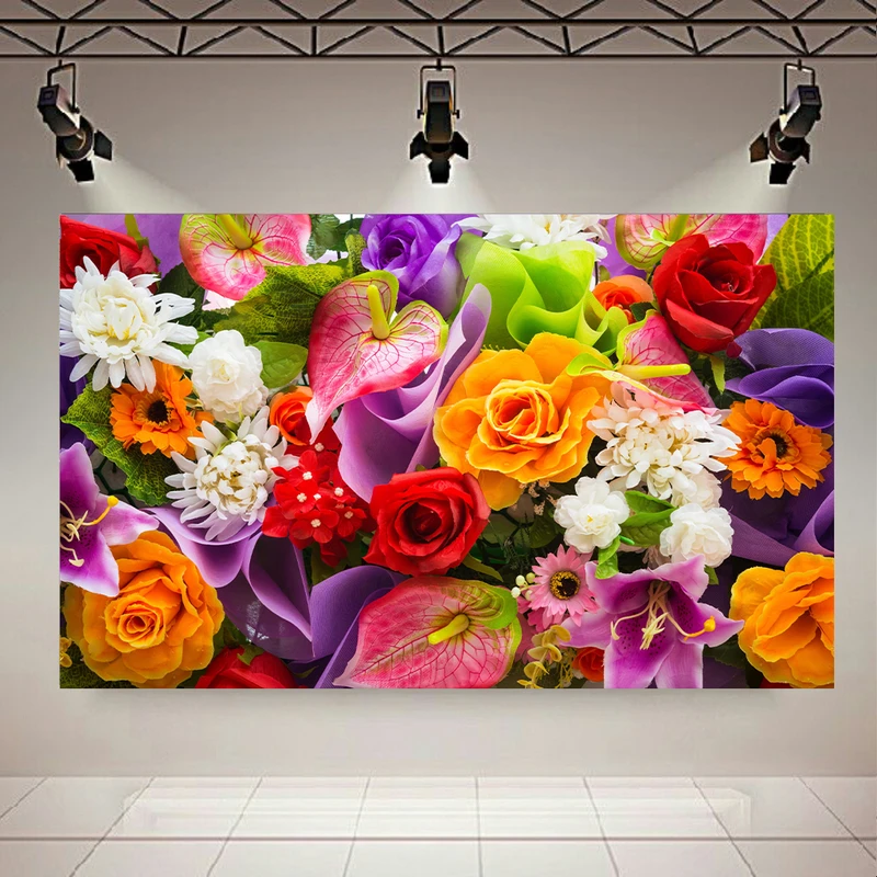 تابلو بوم طرح گل مدل Colorful Flowers کد AR2853